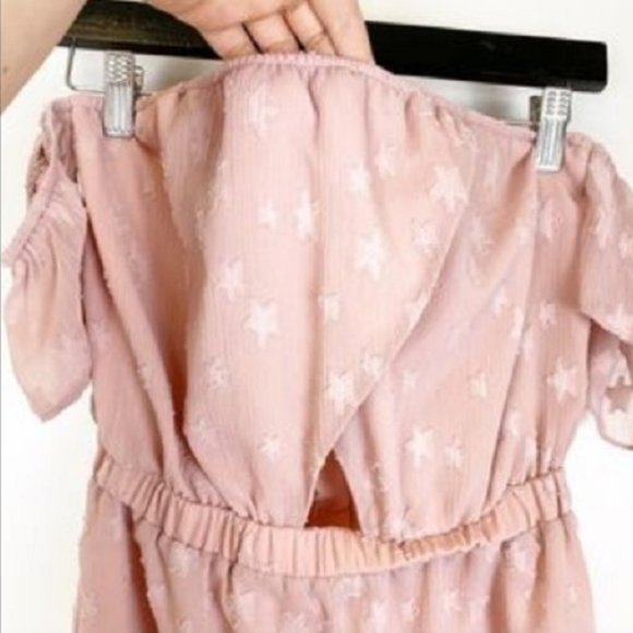 By The Way Revolve Star Print Blush Sheer Romper - Picture 7 of 8
